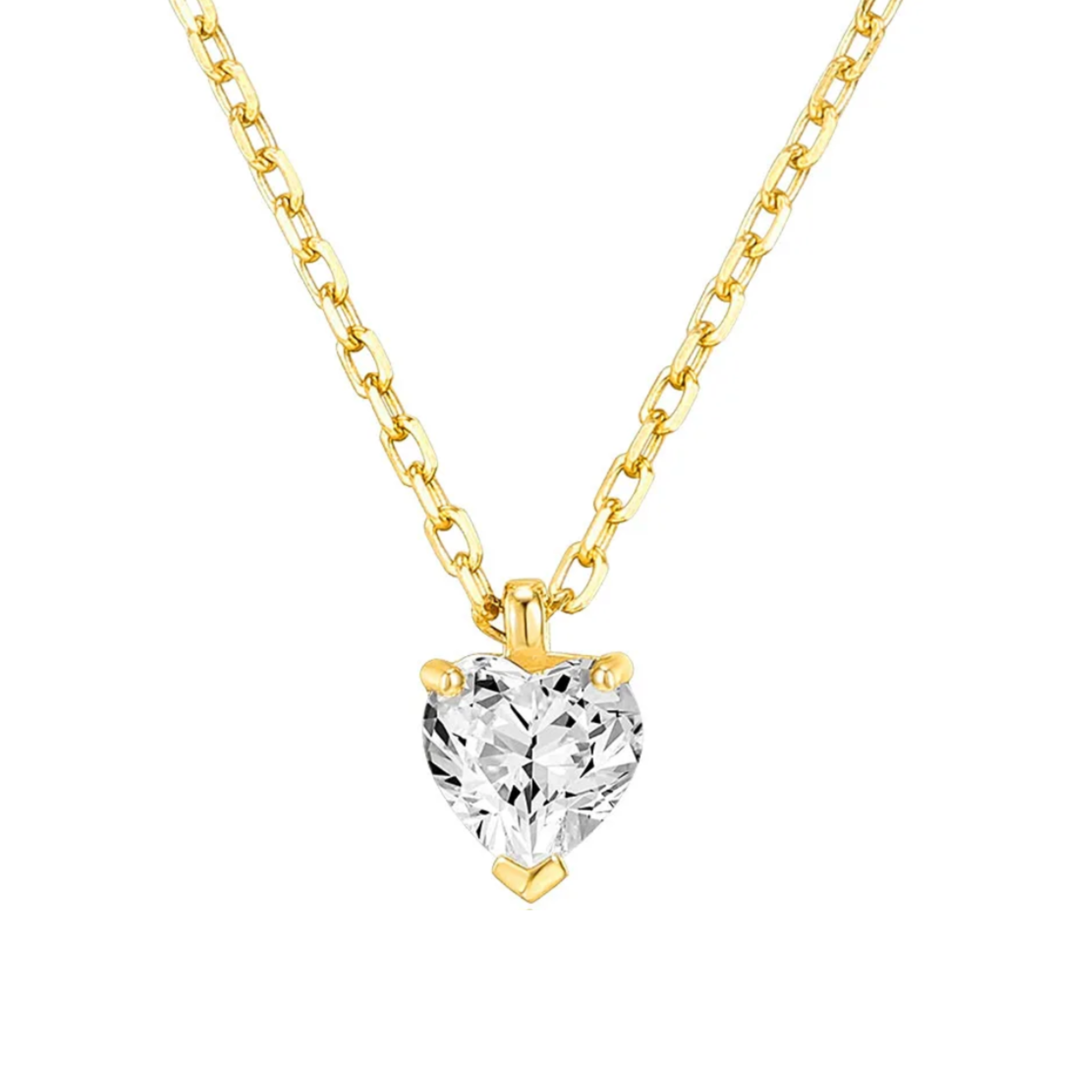 Gold chain heart stone