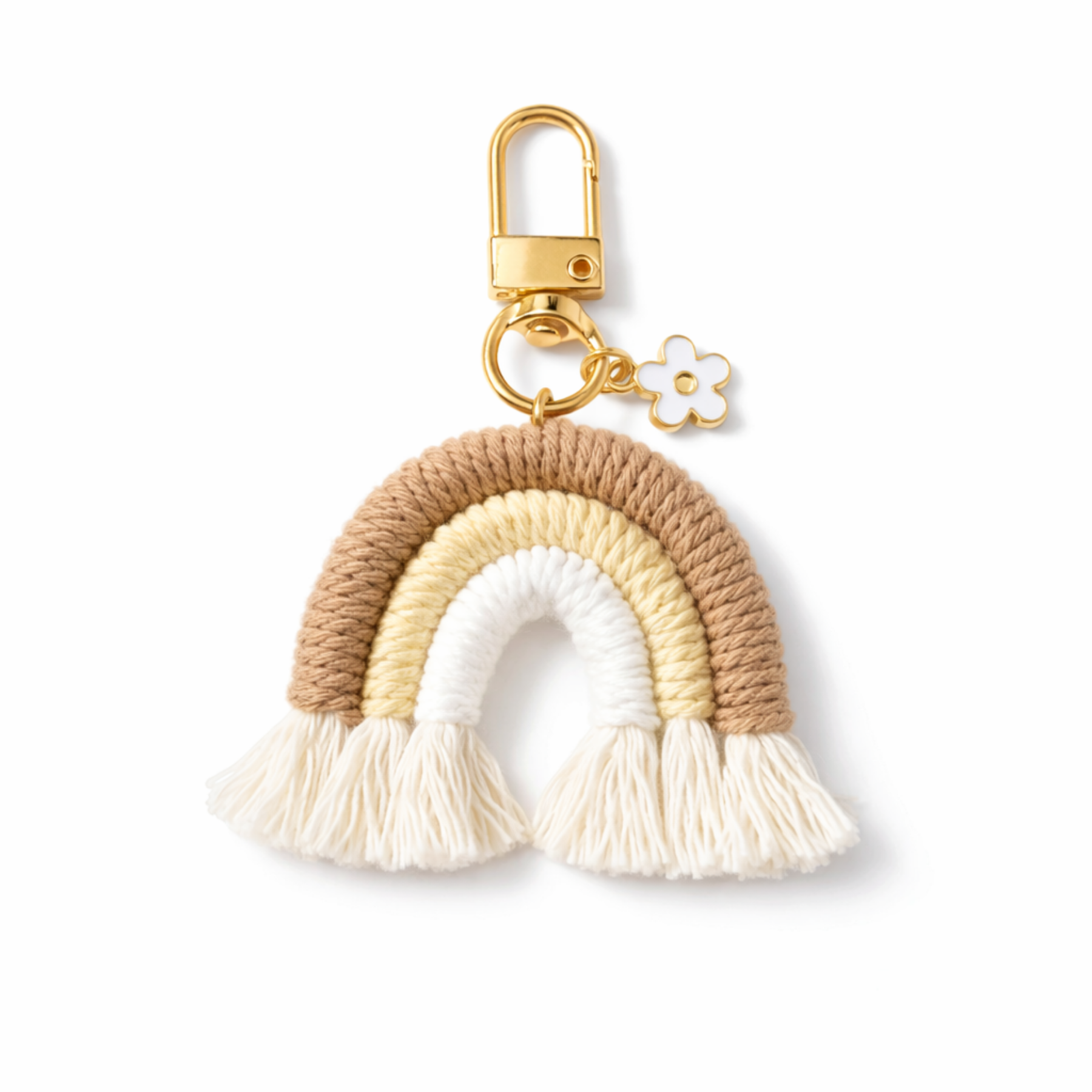 Handtas bedel | regenboog - beige
