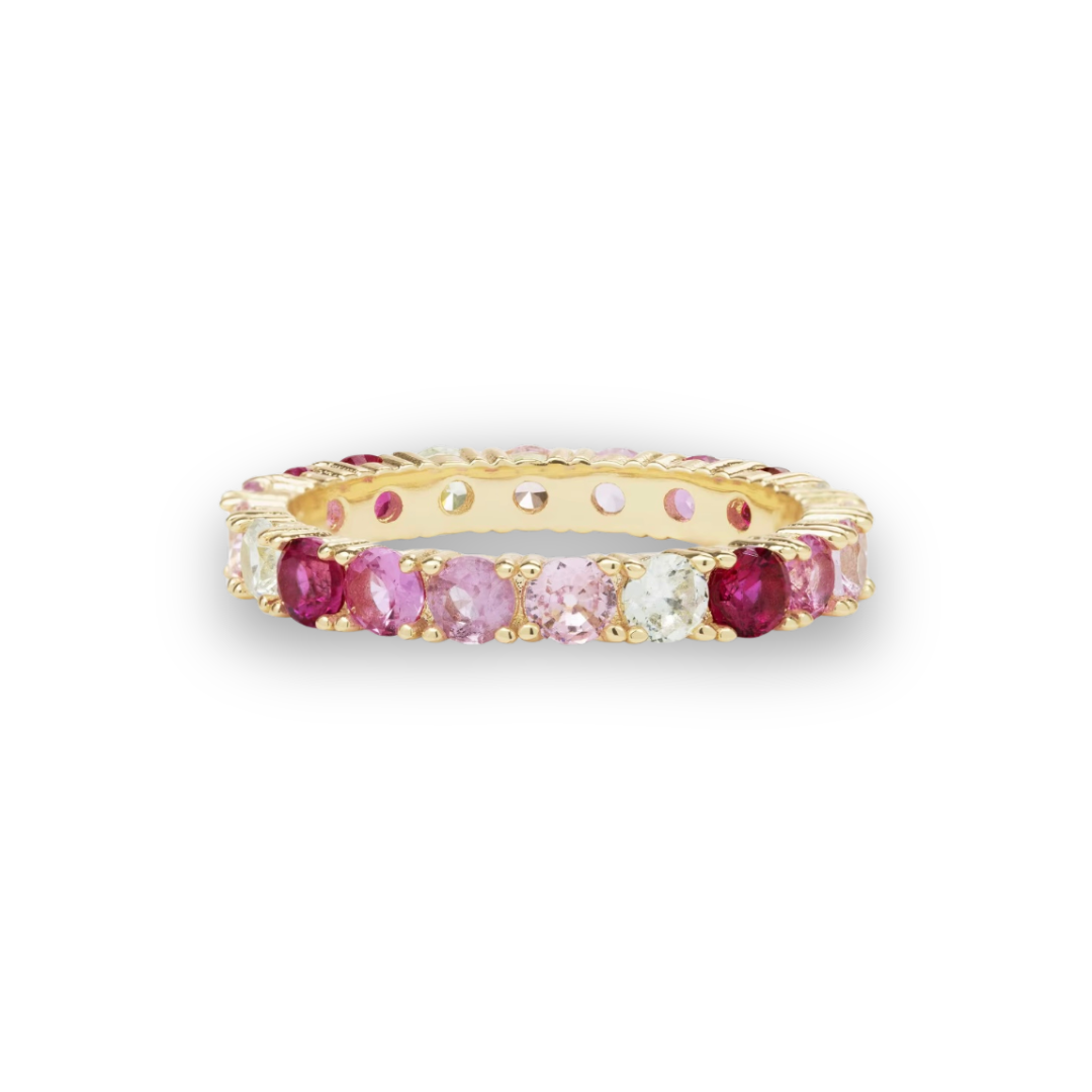 Rosie tennis ring - goud/roze