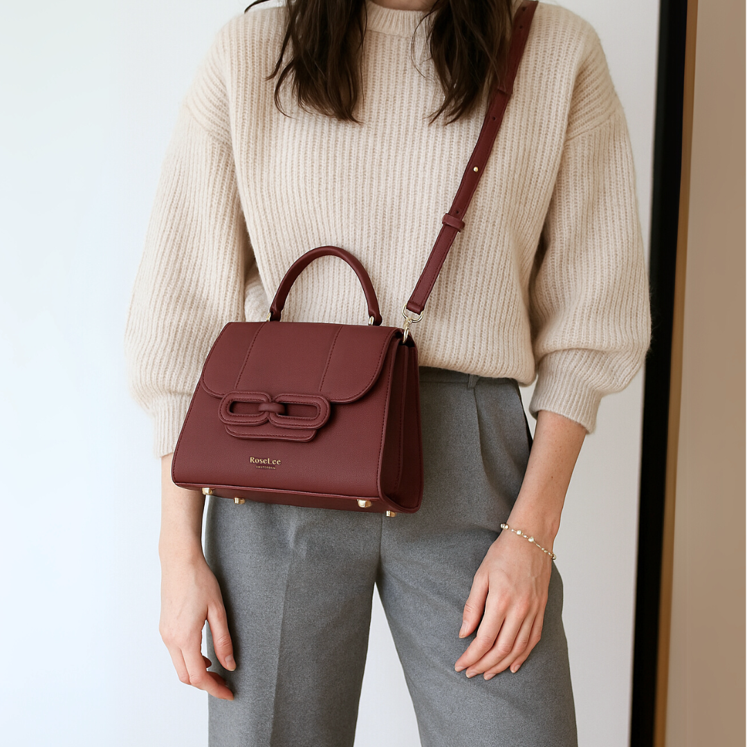 Lea handtas bordeaux rood