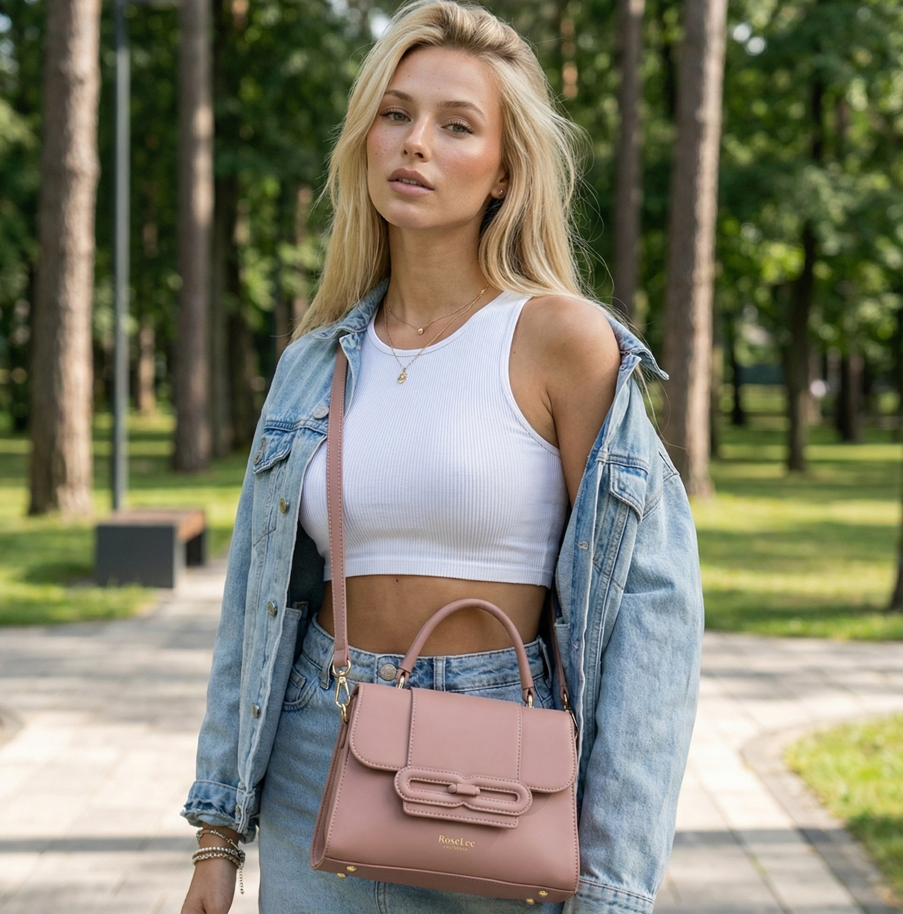 Lea handtas - dusty rose