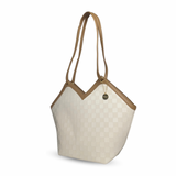 Luna shoulder bag - white/brown