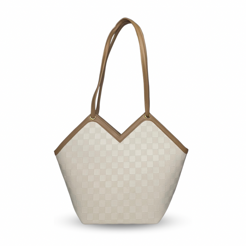 Luna shoulder bag - white/brown